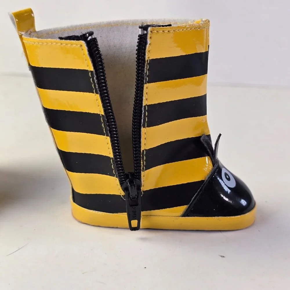 Baby Doll Shoes Boots Bumble Bee Black Yellow Stripes Fits 18